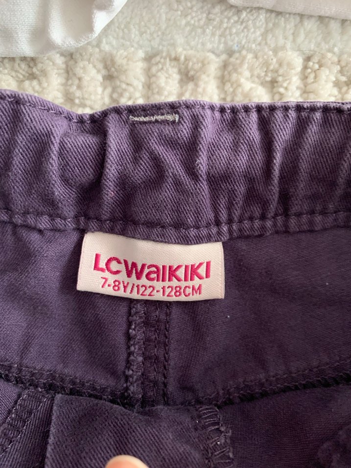 Mor Düğmeli Kız Şortu - Görsel 5