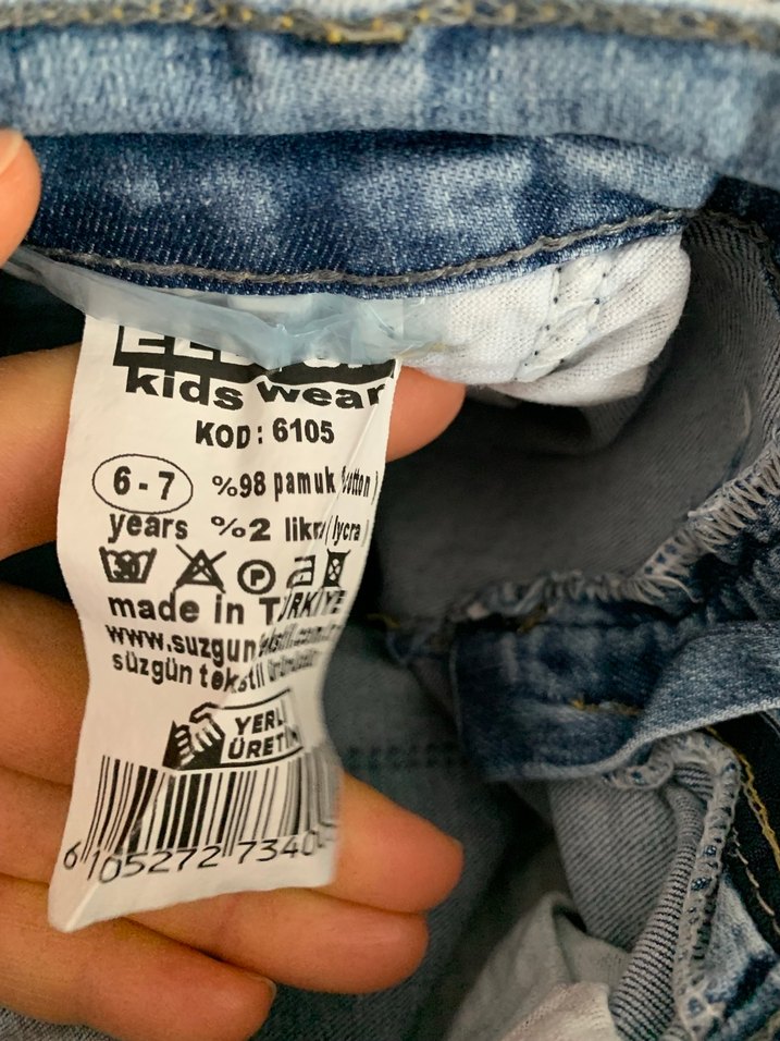 Nakışlı ve Payetli mavi Kot Pantolon - Görsel 5