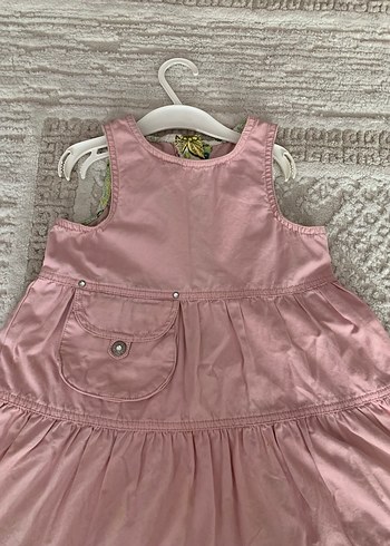 Kız Çocuk Pembe Fırfırlı Kolsuz Elbise - Görsel 4