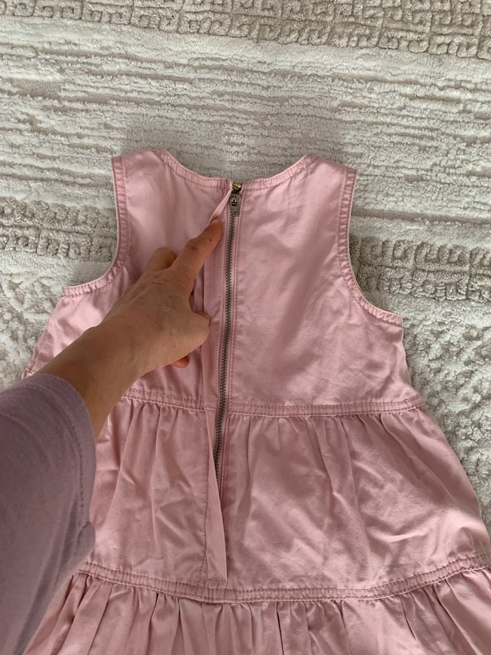 Kız Çocuk Pembe Fırfırlı Kolsuz Elbise - Görsel 5