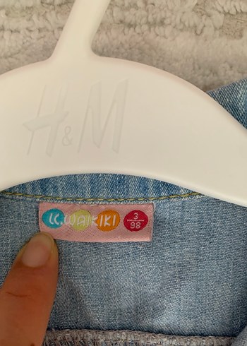 Nakışlı Düğmeli Kız Denim Elbise - Görsel 5