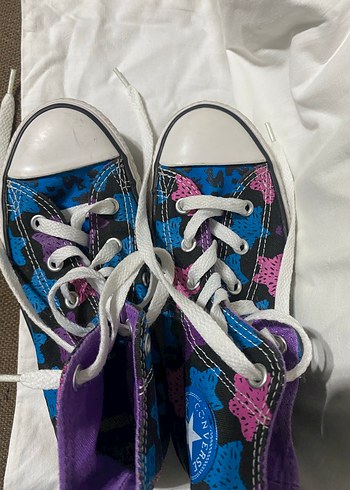 Kadın Mor Baskılı Cırt Cırtlı Dolgu Topuk Spor Ayakkabı - Görsel 5