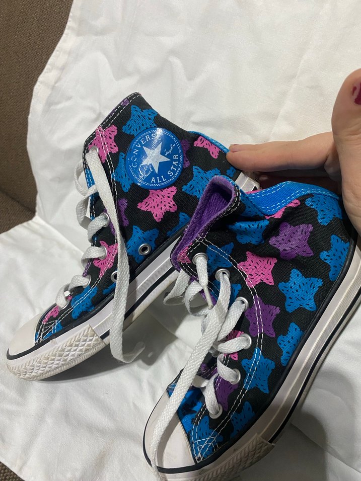 Kadın Mor Baskılı Cırt Cırtlı Dolgu Topuk Spor Ayakkabı - Görsel 3