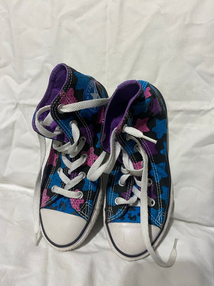 Kadın Mor Baskılı Cırt Cırtlı Dolgu Topuk Spor Ayakkabı - Görsel 2