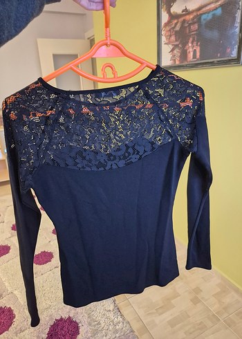 ADL CODENTRY Dantel Detaylı Siyah Uzun Kollu Bluz M Beden - Görsel 2