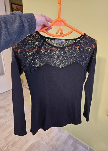 ADL CODENTRY Dantel Detaylı Siyah Uzun Kollu Bluz M Beden - Görsel 3