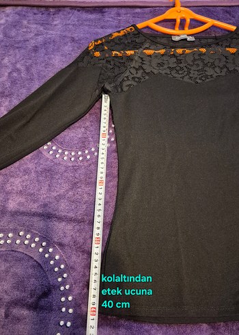 ADL CODENTRY Dantel Detaylı Siyah Uzun Kollu Bluz M Beden - Görsel 13