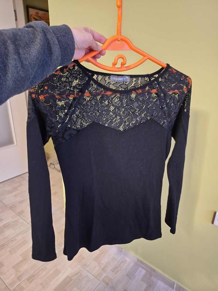 ADL CODENTRY Dantel Detaylı Siyah Uzun Kollu Bluz M Beden - Görsel 3