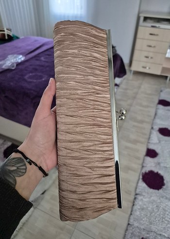 Bej Pilili Kadın Portföy Çanta - Görsel 6