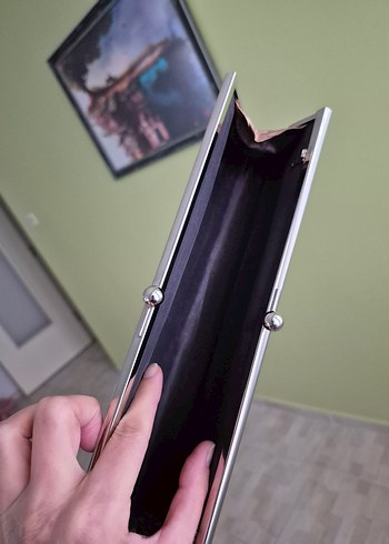 Siyah Saten Clutch Portföy El Çantası - Görsel 10