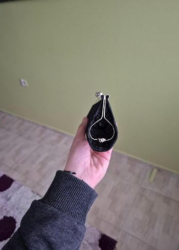 Siyah Saten Clutch Portföy El Çantası - Görsel 7