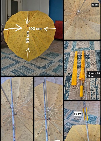 TRCELL KALP ŞEKLİNDE Sarı Şemsiye - Görsel 8