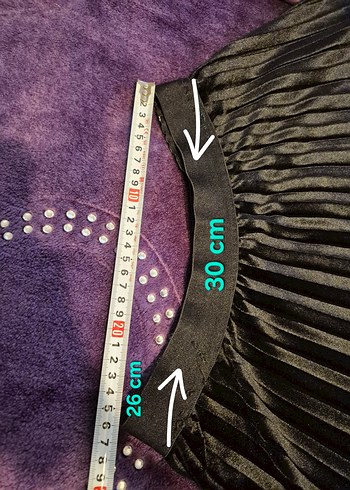 Siyah Pilili Kadife Süet Uzun Etek - Görsel 16