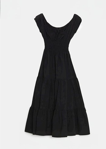 Poplin Pamuklu Kumaş Uzun Bohem Elbise - Görsel 12