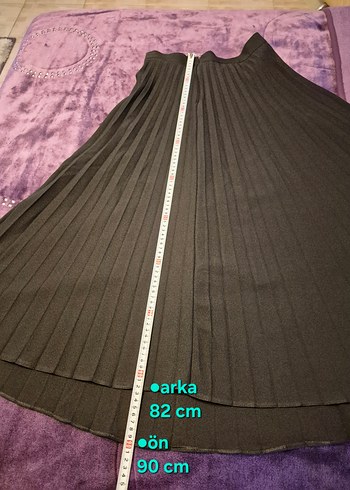 Pileli / Pilili Siyah Midi Etek - Görsel 11