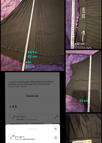 Pileli / Pilili Siyah Midi Etek - Görsel 8