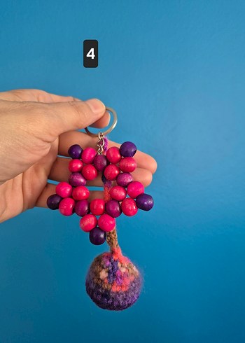 Renkli Boncuklu Bohem Anahtarlıklar - Görsel 6