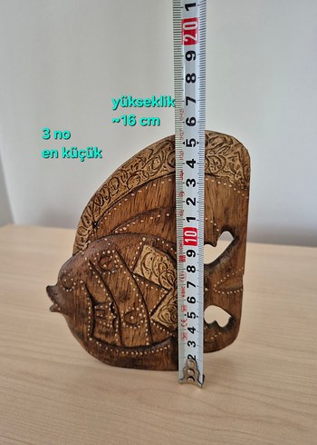 Ahşap El işçiliği Bereket ve Şans Balık Figürleri Seti - Görsel 17