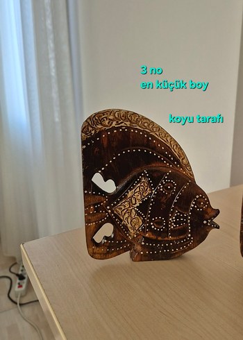 Ahşap El işçiliği Bereket ve Şans Balık Figürleri Seti - Görsel 16