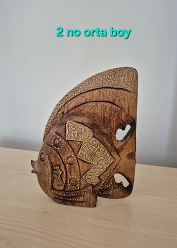 Ahşap El işçiliği Bereket ve Şans Balık Figürleri Seti - Görsel 11