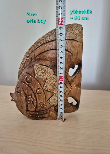 Ahşap El işçiliği Bereket ve Şans Balık Figürleri Seti - Görsel 13