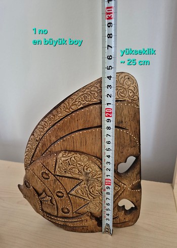 Ahşap El işçiliği Bereket ve Şans Balık Figürleri Seti - Görsel 9