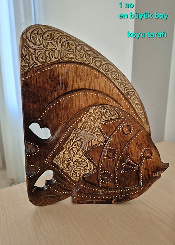 Ahşap El işçiliği Bereket ve Şans Balık Figürleri Seti - Görsel 8