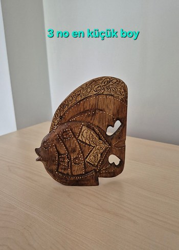 Ahşap El işçiliği Bereket ve Şans Balık Figürleri Seti - Görsel 15