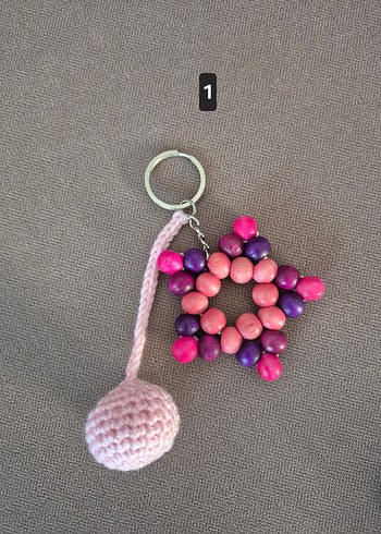 Ahşap Boncuk Yıldız Bohem Anahtarlık - Görsel 6