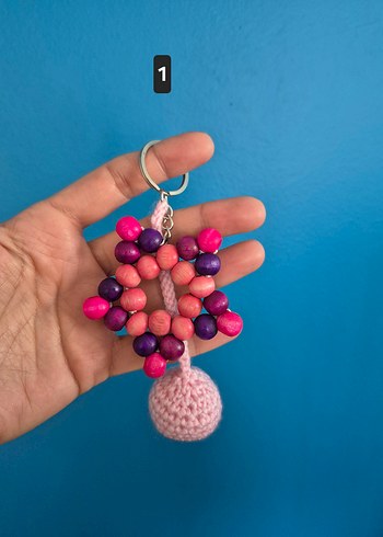 Ahşap Boncuk Yıldız Bohem Anahtarlık - Görsel 2