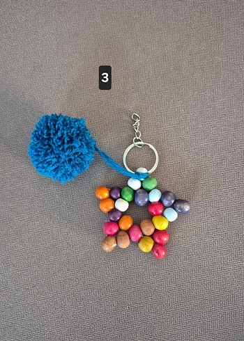 Ahşap Boncuk Yıldız Bohem Anahtarlık - Görsel 8