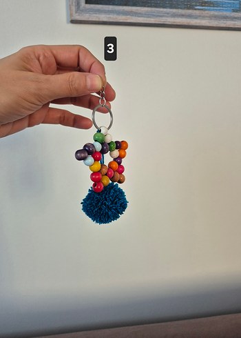 Ahşap Boncuk Yıldız Bohem Anahtarlık - Görsel 12