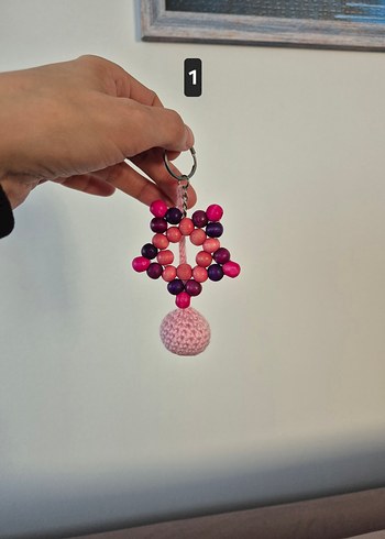 Ahşap Boncuk Yıldız Bohem Anahtarlık - Görsel 10