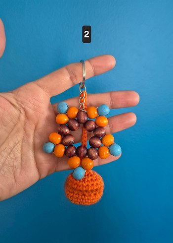 Ahşap Boncuk Yıldız Bohem Anahtarlık - Görsel 3