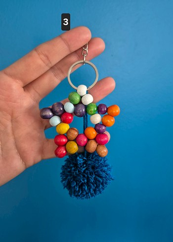 Ahşap Boncuk Yıldız Bohem Anahtarlık - Görsel 4