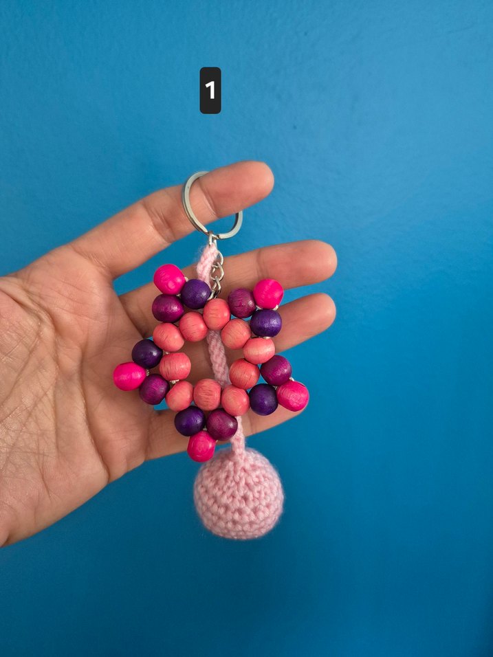 Ahşap Boncuk Yıldız Bohem Anahtarlık - Görsel 2