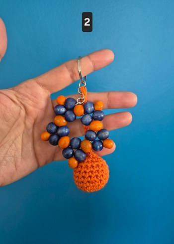 Renkli Ahşap Boncuklu Yıldız Bohem Anahtarlık - Görsel 3