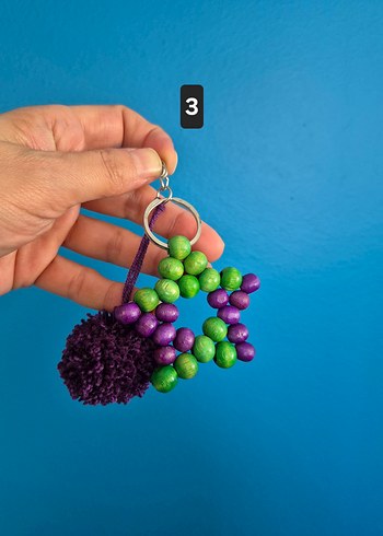 Renkli Ahşap Boncuklu Yıldız Bohem Anahtarlık - Görsel 4