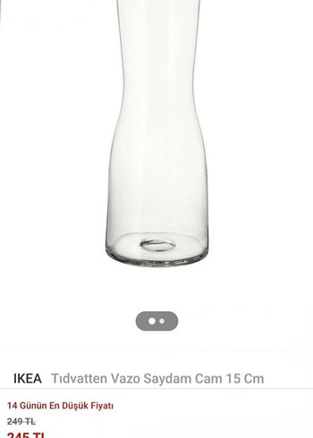 İKEA TIDVATTEN CAM VAZO 14 cm - Görsel 7