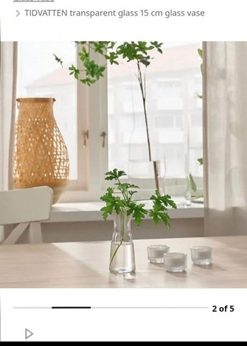 İKEA TIDVATTEN CAM VAZO 14 cm - Görsel 2