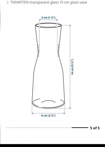 İKEA TIDVATTEN CAM VAZO 14 cm - Görsel 16