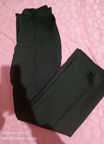Ultra yüksek bel siyah nervür dikişli pantalon
