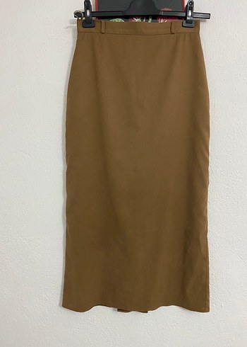 Alvina taba Kadın Uzun Süet Etek - Görsel 2