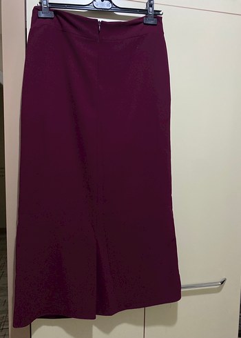 Tesettür mürdüm uzun etek - Görsel 3