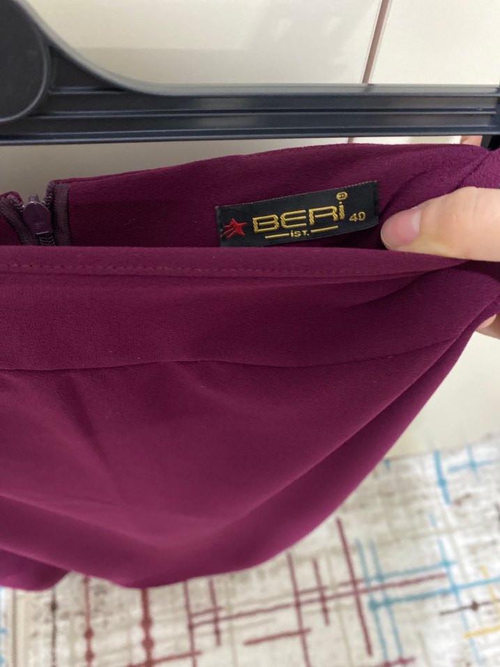 Tesettür mürdüm uzun etek - Görsel 2