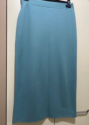 Turkuaz uzun Kadın Etek - Görsel 2