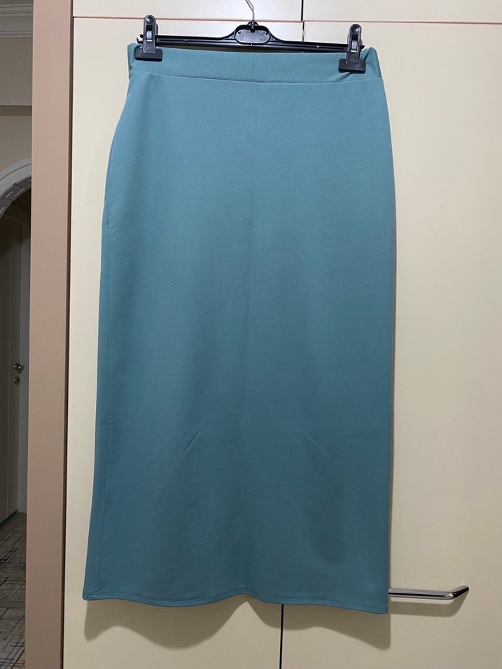 Turkuaz uzun  Kadın Etek - Görsel 3