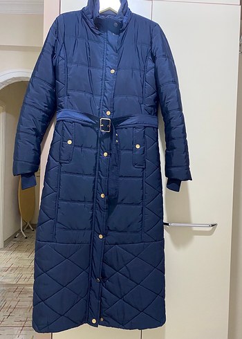 Kadın Lacivert Uzun Kürklü Kışlık Mont - Görsel 2