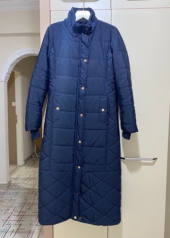 Kadın Lacivert Uzun Kürklü Kışlık Mont - Görsel 3