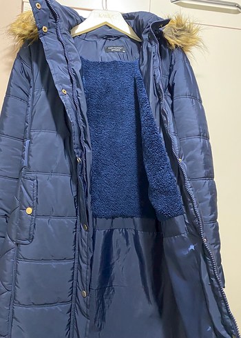 Kadın Lacivert Uzun Kürklü Kışlık Mont - Görsel 5